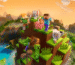 Minecraft-verden med blokke og karakterer – bruges som illustration i guide om optimale Minecraft settings.