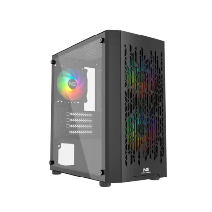 Starter gamer pc – kabinet med LED-lys og hærdet glas sidepanel