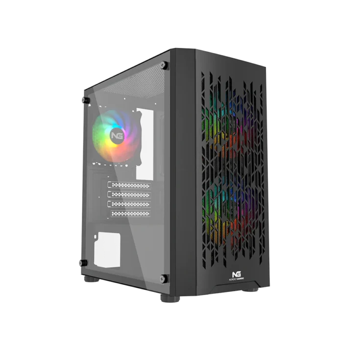 Starter gamer PC med i5-13400F og RTX 4060 i RGB kabinet med glas-side