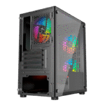 Starter gamer PC med i5-13400F og RTX 4060 – sidevinkel med glaspanel og RGB-lys