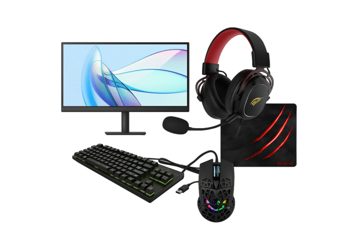 Starter Gaming Pakke med 22” skærm, tastatur, mus, headset og musemåtte