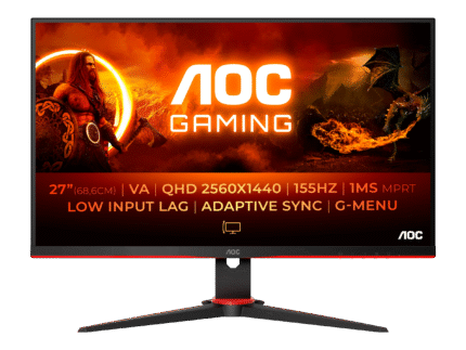 AOC Q27G2E/BK 27" QHD gaming skærm med VA-panel og 155Hz opdateringshastighed