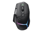 Logitech G502 X PLUS gaming mus med RGB, sort udgave – set fra siden