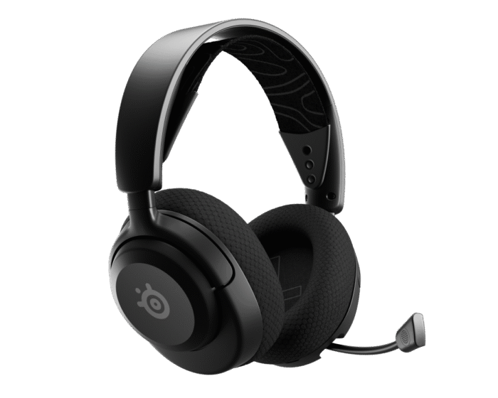 Gaming headset set forfra – SteelSeries Arctis Nova 5 i sort med boom-mikrofon