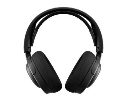 SteelSeries Arctis Nova 5 gaming headset set forfra uden mikrofon – sort model