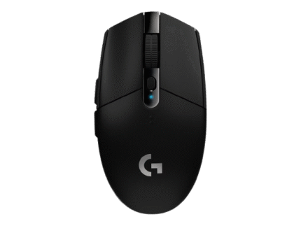 Logitech G305 LIGHTSPEED trådløs gaming mus – sort, set fra siden
