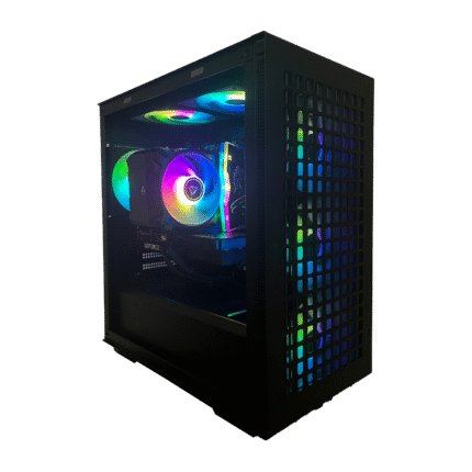 Brugt high-end gamer pc med i9 og RTX 3060 – frontvinkel med RGB-belysning