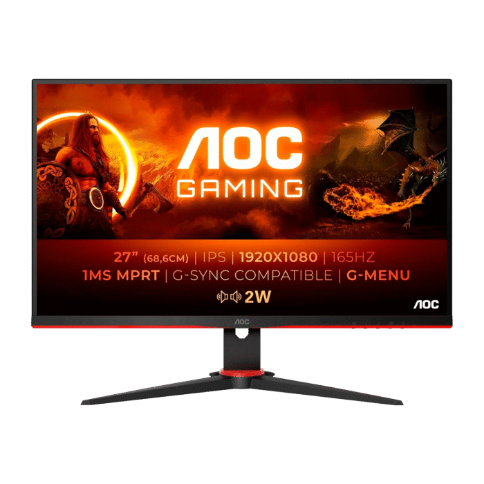 AOC 27” gaming skærm med IPS-panel, 165Hz og 1ms responstid