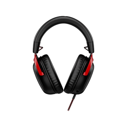 HyperX Cloud III gaming headset sort/rød set forfra – kablet USB & 3,5 mm