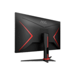 Bagsiden af AOC gaming skærm med røde detaljer