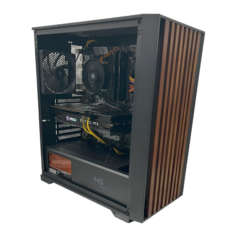 Gamer Deal Gamer PC – i5-9600K • RTX 3060 • 16GB • 476GB SSD – Nordic Gaming Ratatosk skråt forfra
