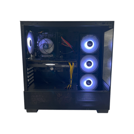 Gamer Deal Gamer PC – i5-8400 • RTX 2080 SUPER • 16GB • 953GB SSD – sideview med blå RGB